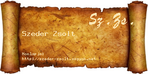 Szeder Zsolt névjegykártya
